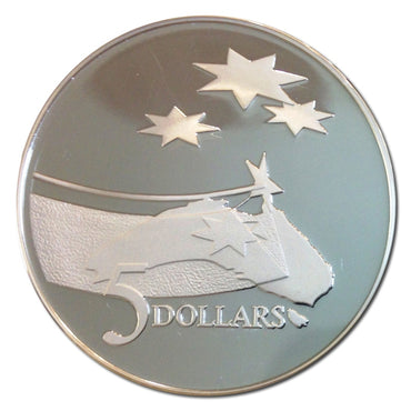 $5 1992 Space Silver Proof - reverse