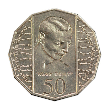 50c 1995 Weary Dunlop Security Roll