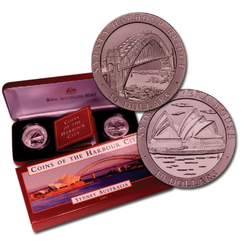 $10 1997 Landmarks - Harbour Bridge & Opera House 2 Coin Silver