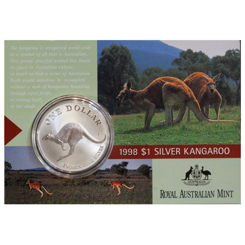 $1 1998 Kangaroo 1oz 99.9% Silver UNC