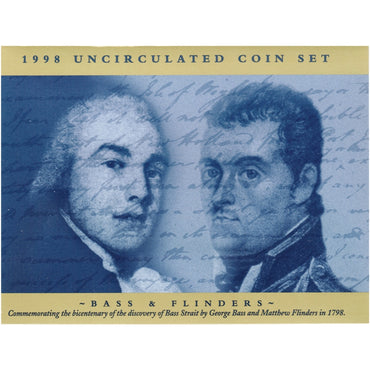 1998 Mint Set - Bass & Flinders - front card | 1998 Mint Set - Bass & Flinders - coins on card