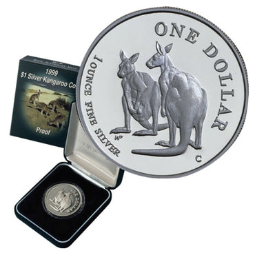 $1 1999 Kangaroo 1oz 99.9% Silver Proof | $1 1999 Kangaroo 1oz 99.9% Silver Proof reverse