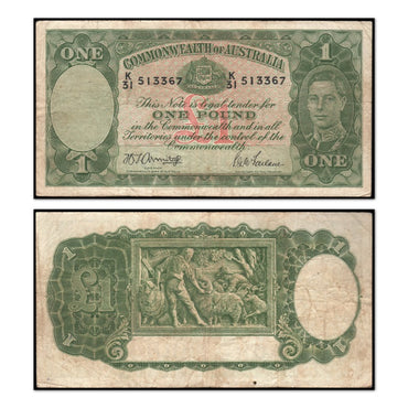 (1942) One Pound Armitage/McFarlane Light Green R.30b VG