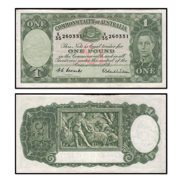 (1952) One Pound Coombs/Wilson R.32 Stain EF