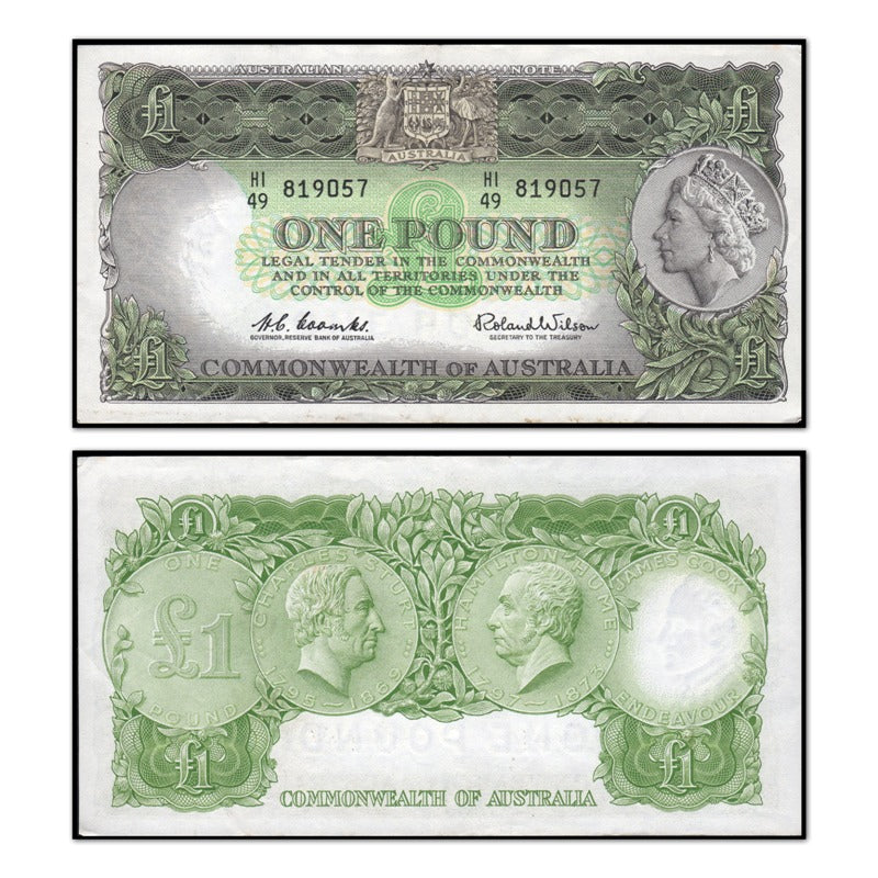 (1961) One Pound Coombs/Wilson Dark Green R.34a EF