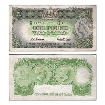 (1961) One Pound Coombs/Wilson Dark Green R.34a VF