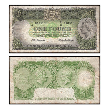 (1961) One Pound Coombs/Wilson Dark Green R.34a VG