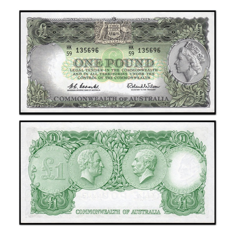 (1961) One Pound Coombs/Wilson Emerald Green R.34b nUNC