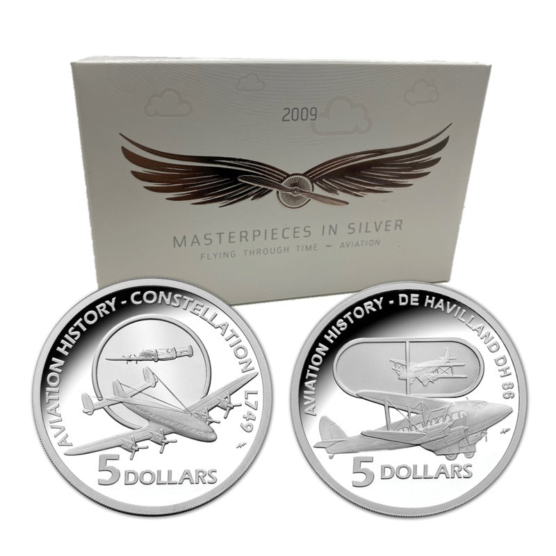 Masterpieces in Silver 2009 Aviation 2 Coin Set Cased
