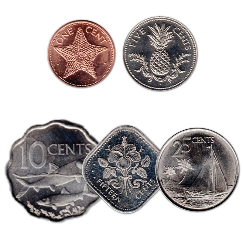 Bahamas 5 Coin Lot