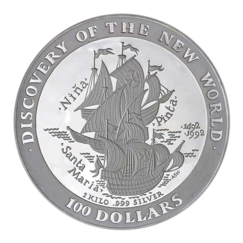 Bahamas 1992 1 Kilo Silver Proof - Discovery of the New World