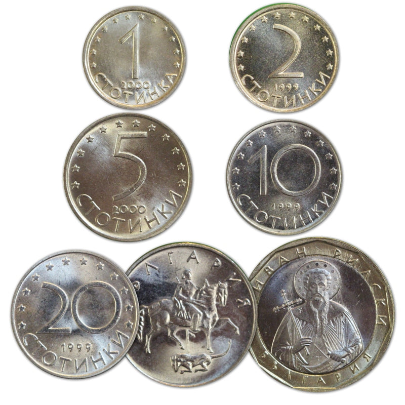 Bulgaria 1999-2015 8 Coin Set UNC Ex: Mint Rolls