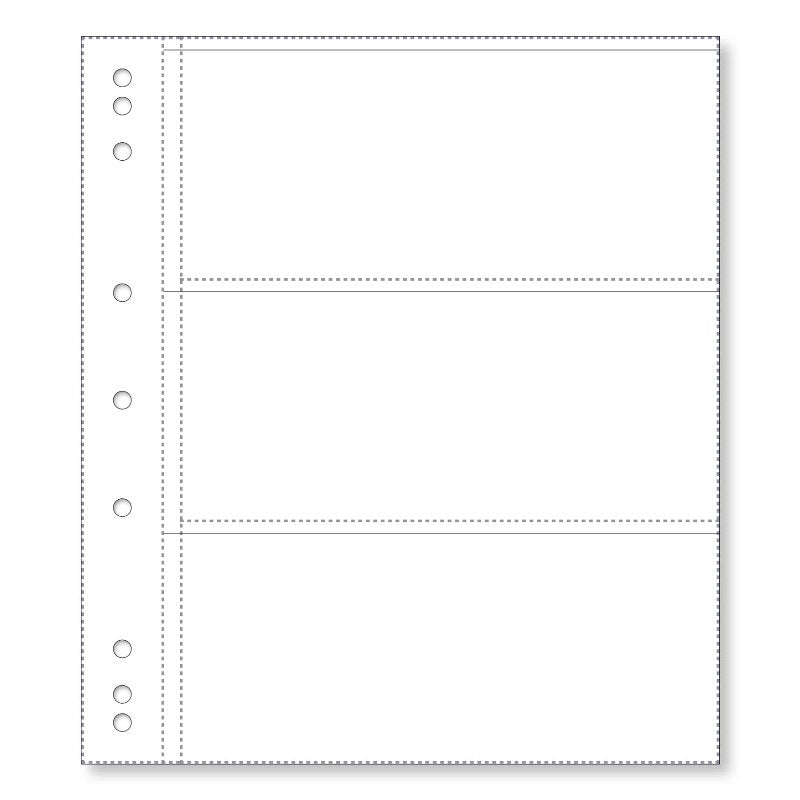 Page Banknote Album Refill 3 Pkt - Pack of 10
