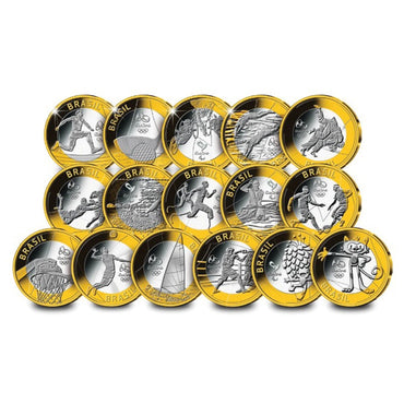 Brazil 2016 Rio Olmpics Set of 16 Coins