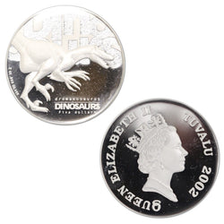 Tuvalu 2002 Dinosaur Four-Coin Silver Set