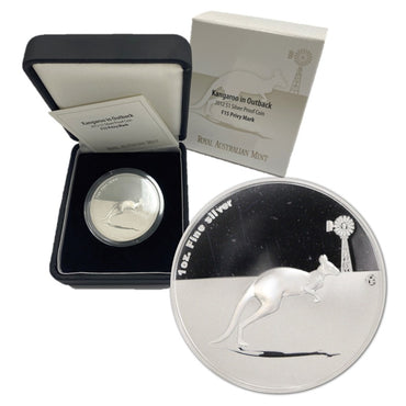 $1 2012 Kangaroo in Outback F15 Privy Mark 1oz Silver