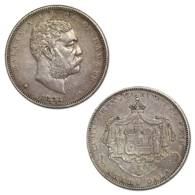 Hawaii 1883 Silver Dollar VF-VF+ | Hawaii 1883 Silver Dollar VF-VF+ OBVERSE | Hawaii 1883 Silver Dollar VF-VF+ REVERSE