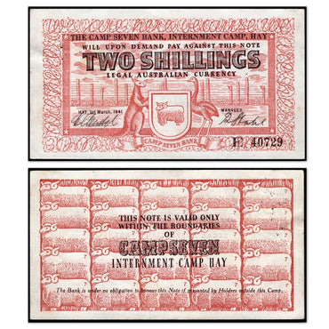 Australia 1941 Hay Internment Camp Two Shillings nUNC