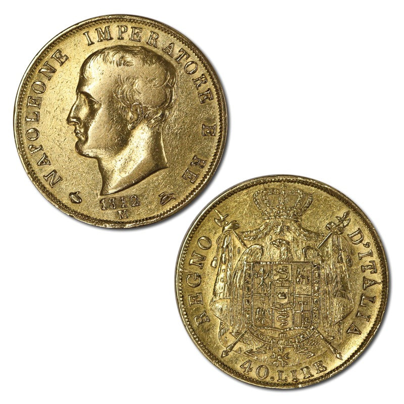Italy 1812 M 40 Lire Gold FINE
