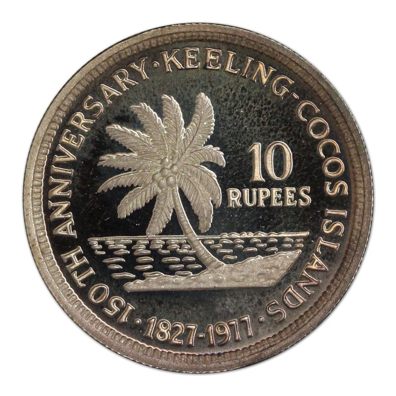 Keeling Cocos Islands 1977 10 & 25 Rupees Silver Proof Pair