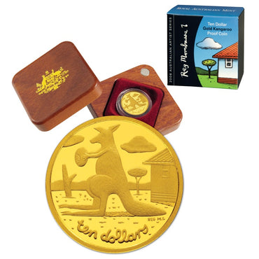 $10 2008 Reg Mombassa Kangaroo 1/10oz Gold Proof