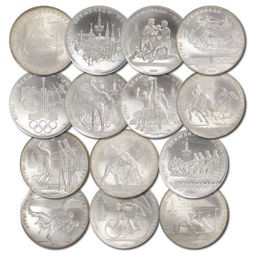 RUSSIA MOSCOW 1980 OLYMPICS 28 COIN SILVER SET