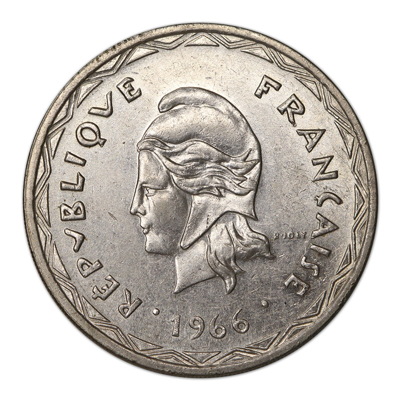 New Hebrides 1966 100 Francs Silver UNC