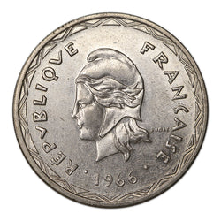 New Hebrides 1966 100 Francs Silver UNC