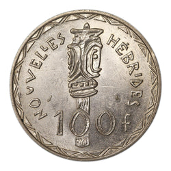 New Hebrides 1966 100 Francs Silver UNC