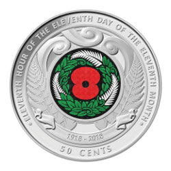 New Zealand 2018 50c Armistice Coloured Mint Roll