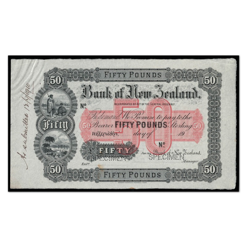 Bank of New Zealand Colonial 50 Pounds Colour Trial