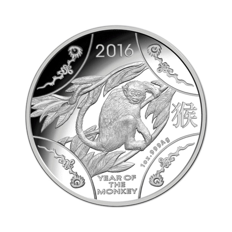 $1 2016 Year of the Monkey 1oz Silver Proof