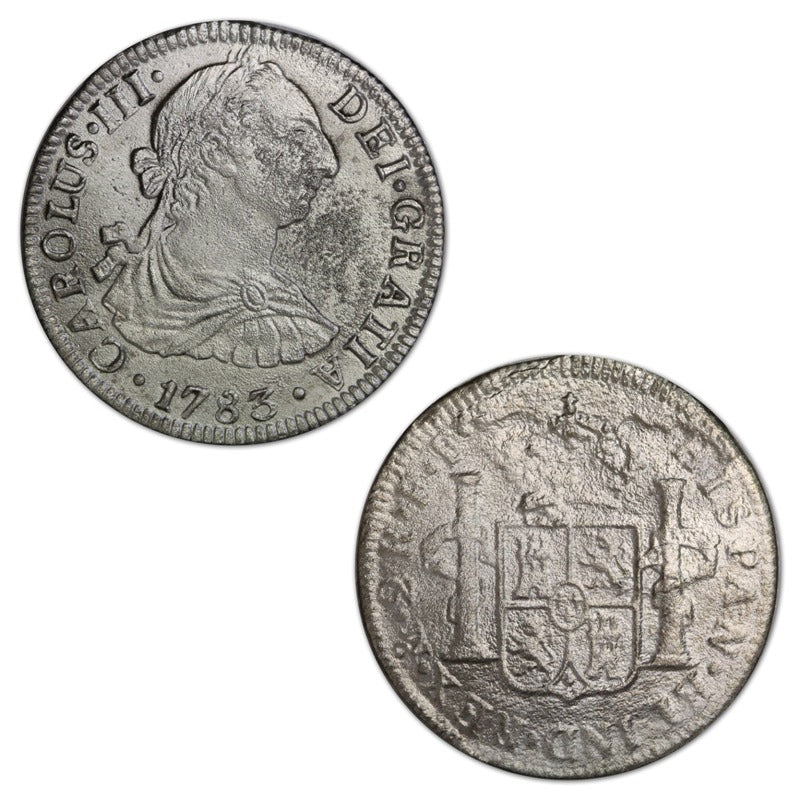 Spain 1783 2 Reales El Cazador Shipwreck | Spain 1783 2 Reales El Cazador Shipwreck OBVERSE | Spain 1783 2 Reales El Cazador Shipwreck REVERSE