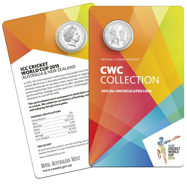 20c 2015 ICC World Cup Carded UNC