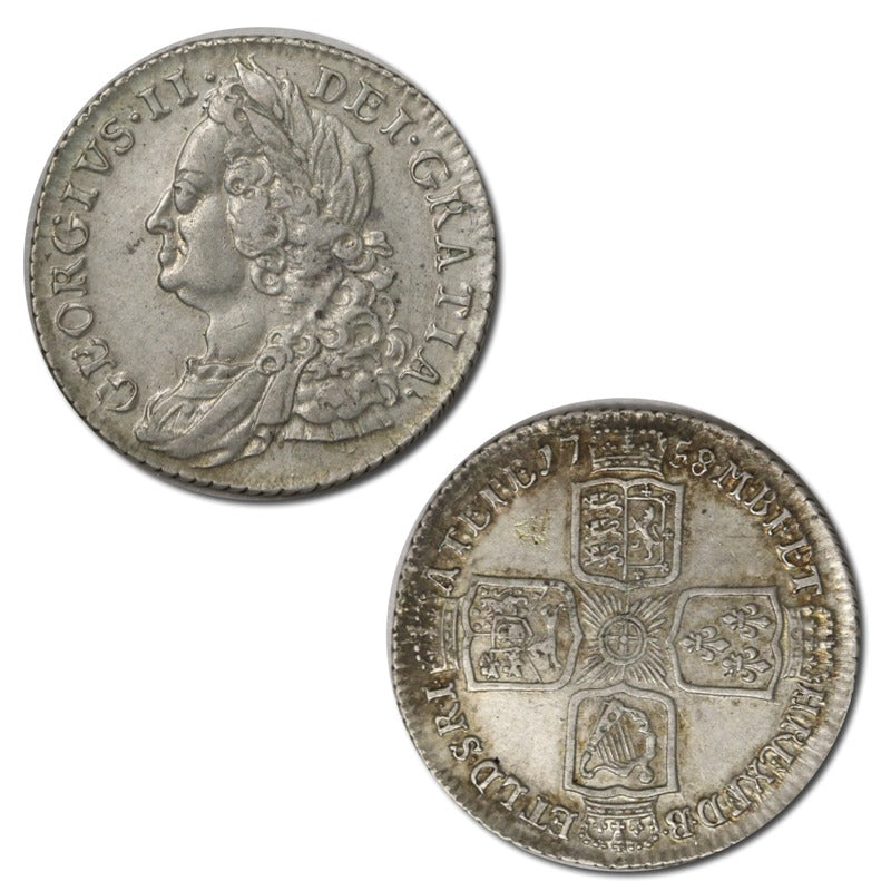 Great Britain 1758 Silver Shilling